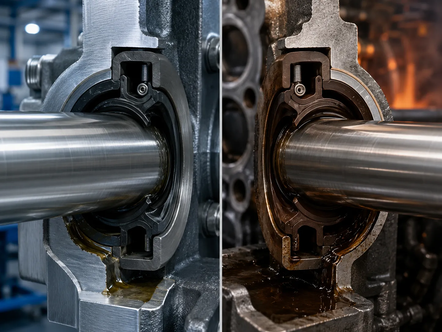Comparison of NBR and FKM rotary oil seals for standard and high-temperature applications