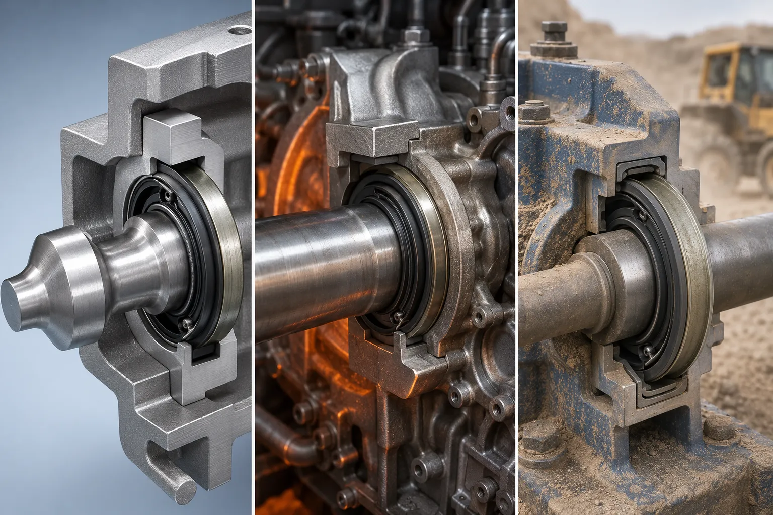 Different custom oil seal requirements for unusual shaft sizes, high heat, and contaminated machinery