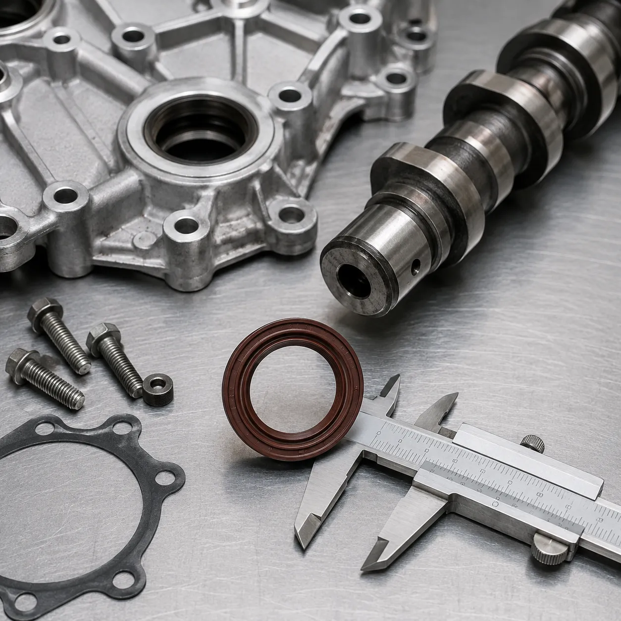 Camshaft Seal Replacement Preparation Measuring a replacement camshaft oil seal before installation