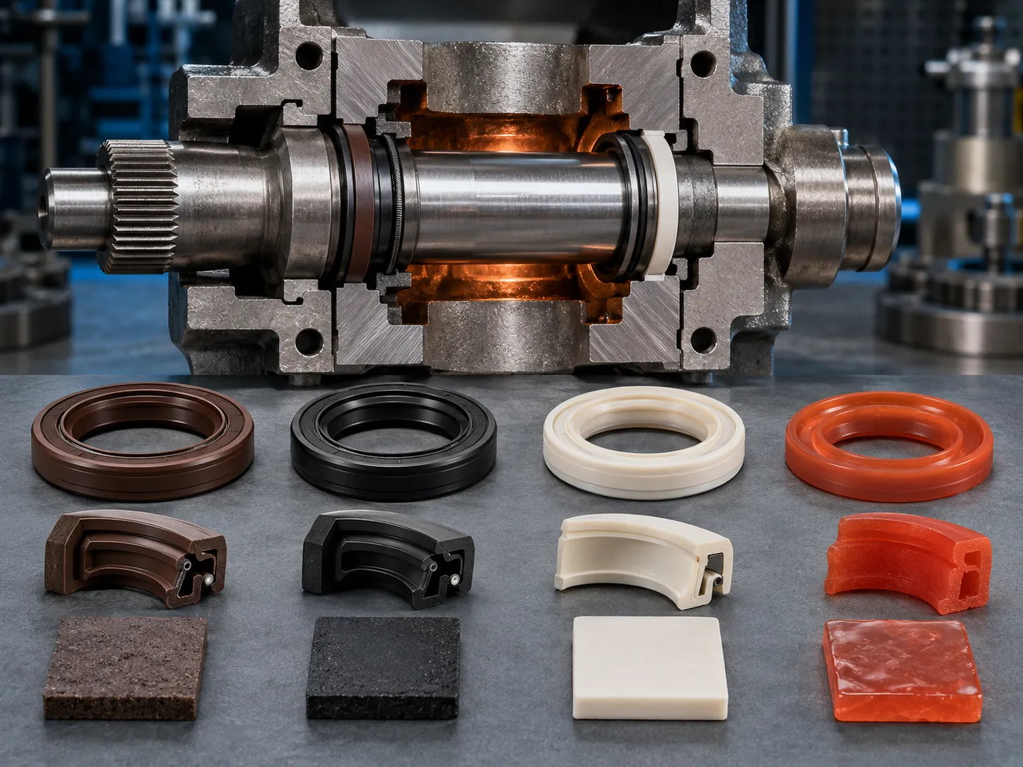 FKM ACM PTFE and Silicone Oil Seal Material Comparison Comparison of FKM ACM PTFE and silicone oil seal materials for high-temperature applications